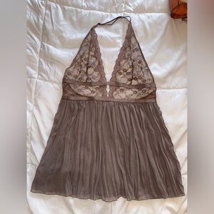 Victoria's Secret Vintage y2k Lace Babydoll Halter Neck Chemise Slip Size XL